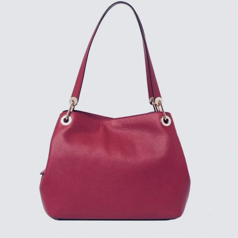 MICHAEL KORS  Raven Large Leather Shoulder Bag, burgundy